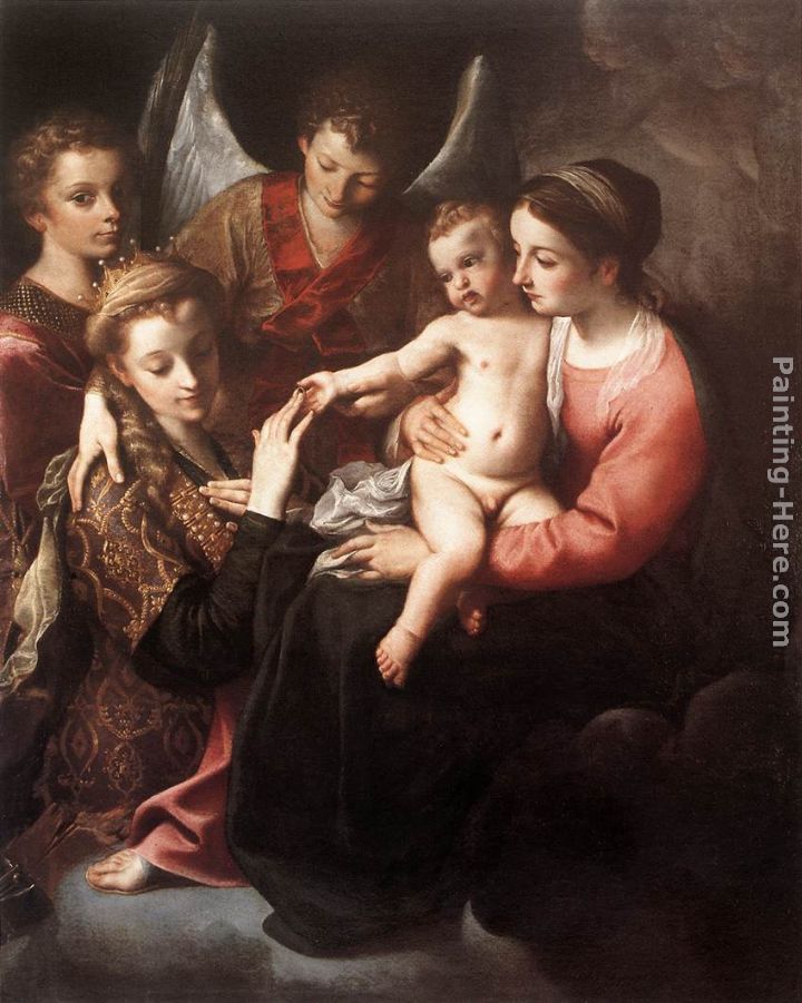 The Mystic Marriage of St Catherine painting - Annibale Carracci The Mystic Marriage of St Catherine art painting